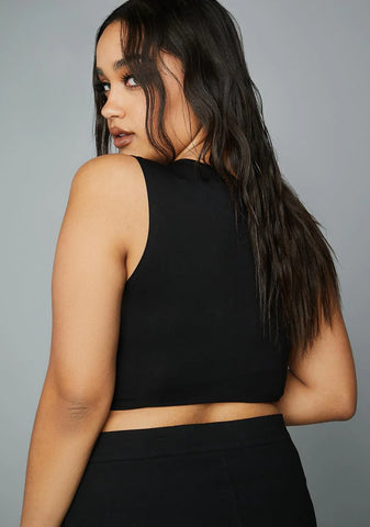 Plus Big Ego Rhinestone Tank Top