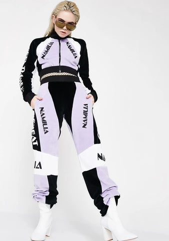 Lavender Velour Motocross Trousers