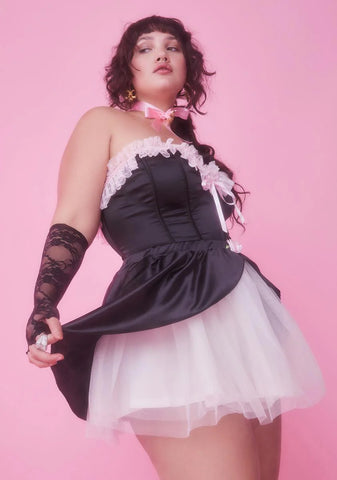 True Stroke Of Midnight Ruffle Corset