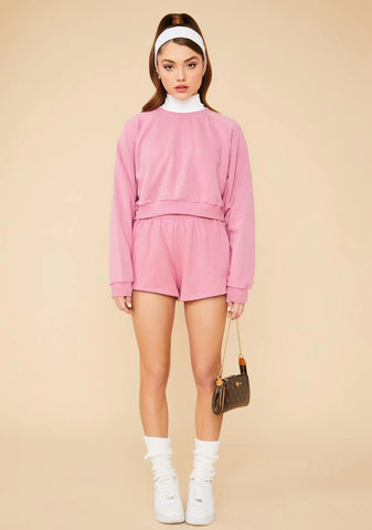 Orchid Calling Crazy Cropped Crewneck Pullover