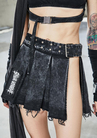 Bassline Distressed Mini Skirt