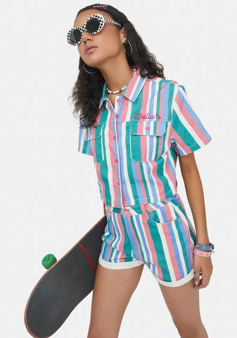 Out Of Bounds Striped Shorts