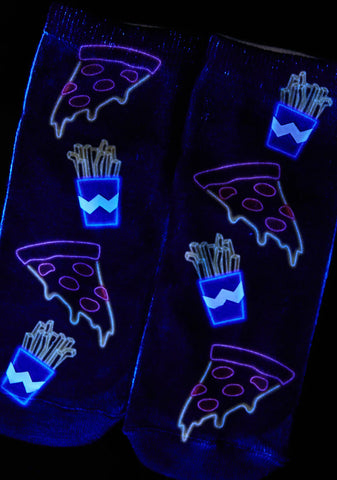 Pizza N' Friez B4 Guyz Glow-In-The-Dark Socks