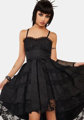 Magic Girl Pleated Rose High Low Dress