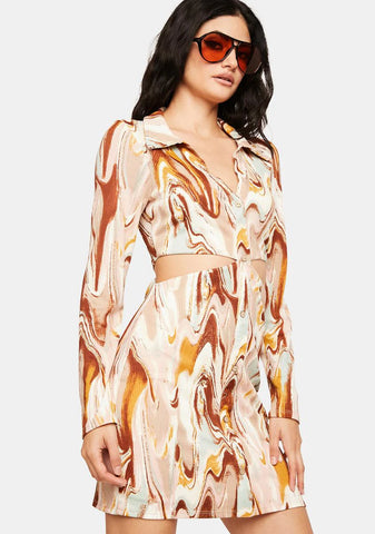Blurry Vision Cut Out Mini Dress
