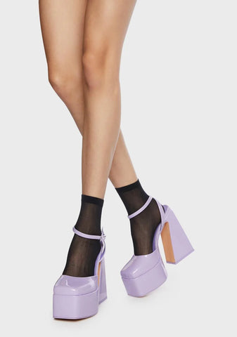 Purple Clementine Block Heels