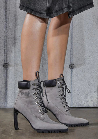 Snare Suede Pointed Toe Heeled Work Boots