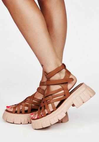 Cocoa No Guarantees Platform Sandals
