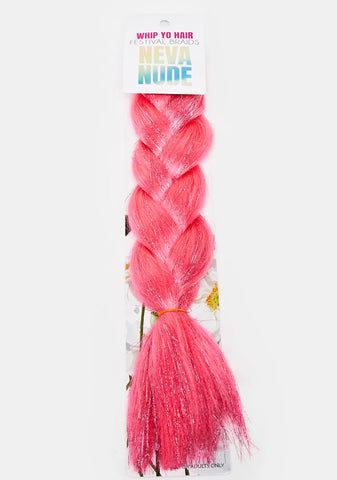 Hot Pink Jumbo Braid With Tinsel