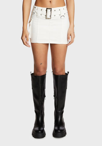 Roux Belted Mini Skirt