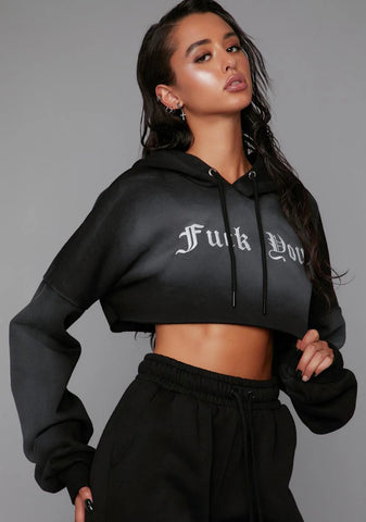 Attitude Adjustment Crop Hoodie