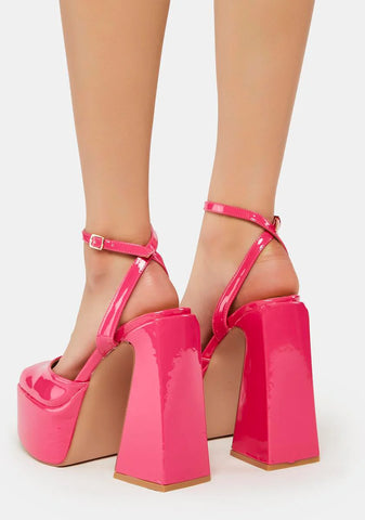 Pink Adley Platform Block Heels