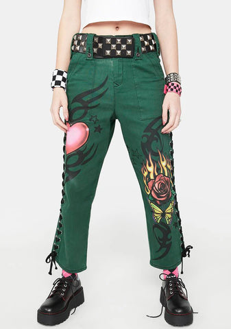 Angst And Anarchy Lace Up Pants