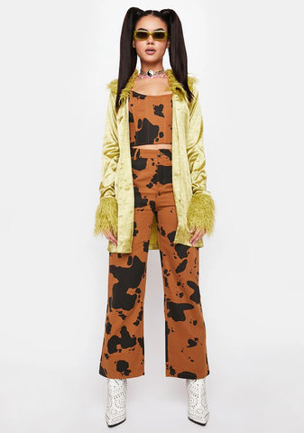 Cow Print Denim Corset