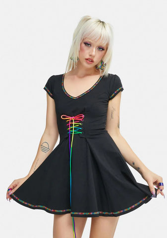 Vibrant Mood Lace Up Dress