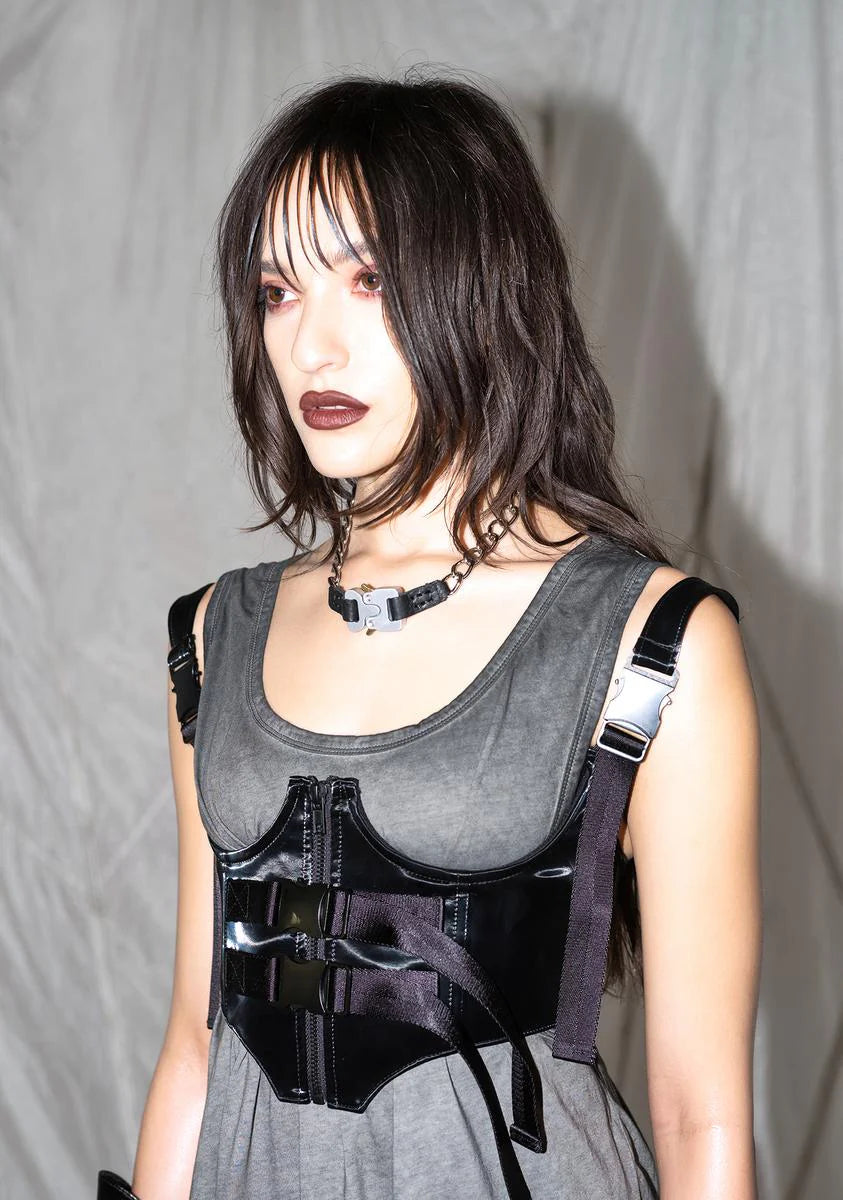 Synth Liquid Velvet Underbust Corset