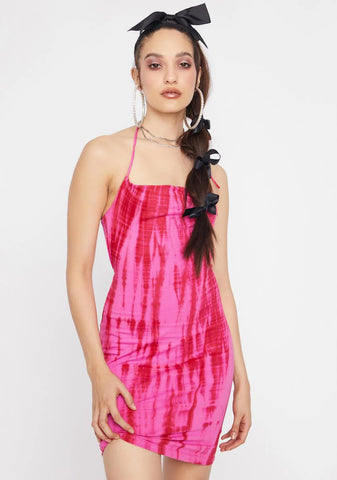 Tie Dye Berry Splash Savage Mini Dress