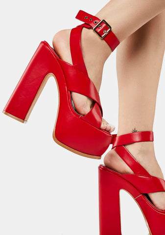 Red Balta Platform Heels