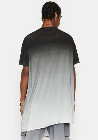 Filter Dip Dye Two Panel Draped Tee
