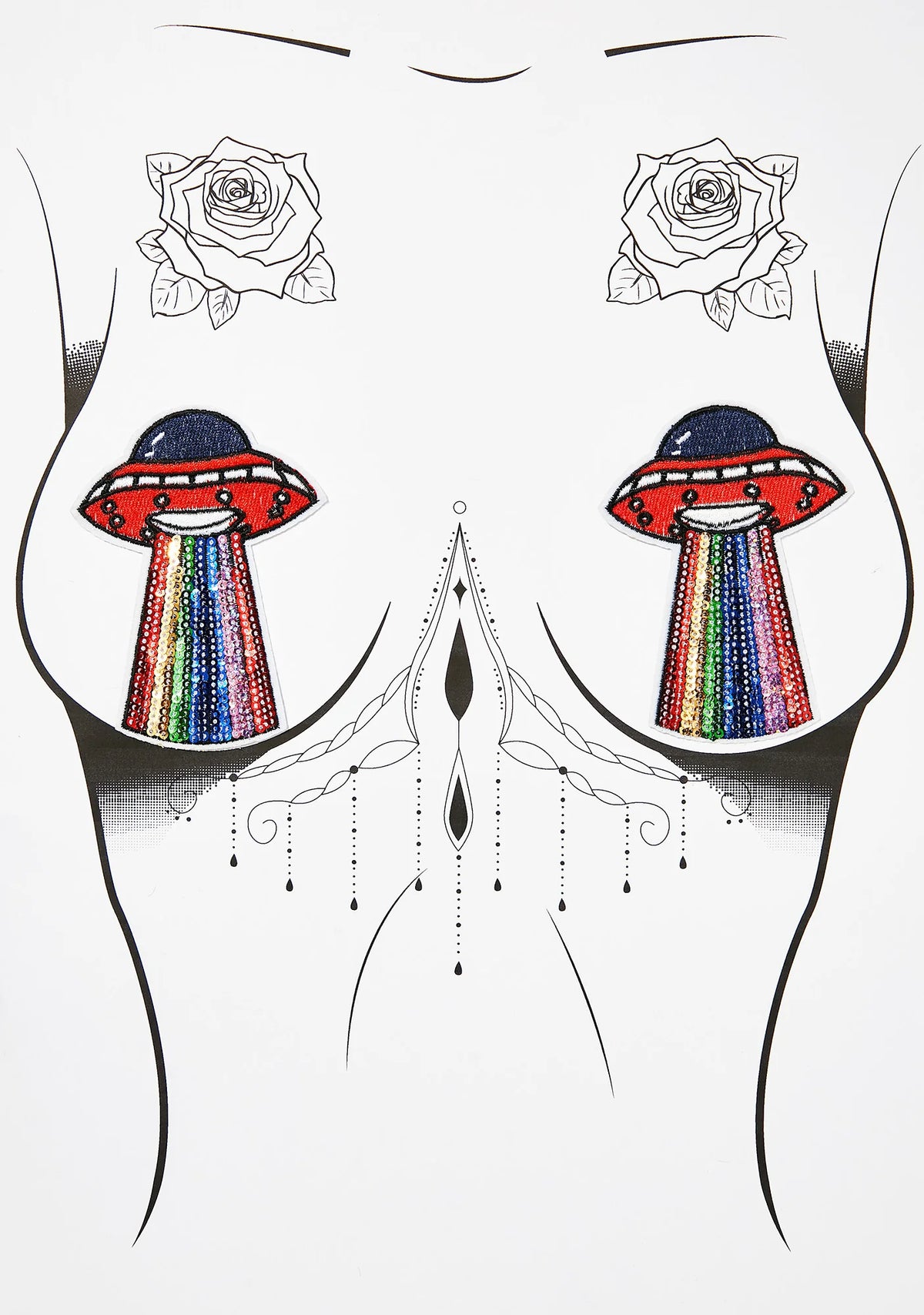 Sequin Rainbow UFO Nifty Nipztix Pasties