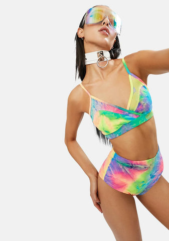 Under The Sun Mesh Inset Sports Bra