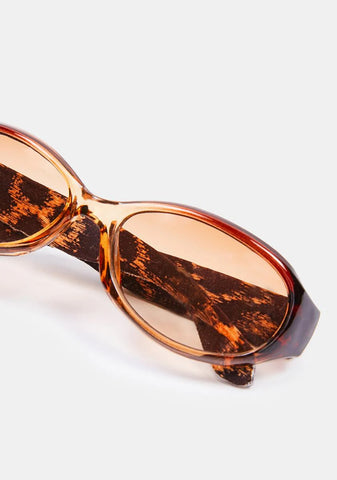 Twins Brown Oval Sunglasses