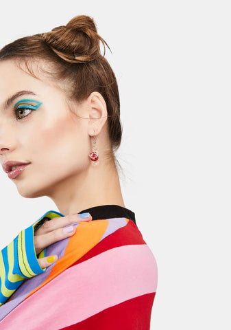 Wine O'clock Glitter Drop Earrings