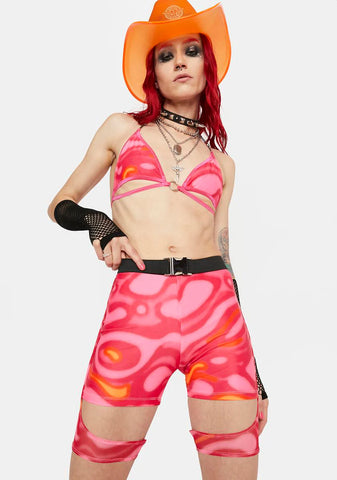 Pink Lava Feral Tiger Shorts