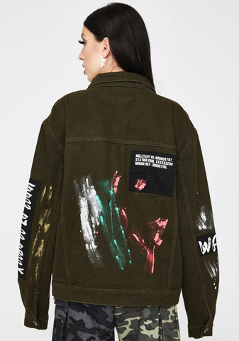 Khaki Warrior Denim Jacket