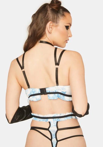 Blue Toile Over You Lingerie Set
