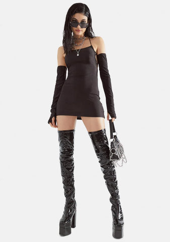 On The Town Open Back Mini Dress