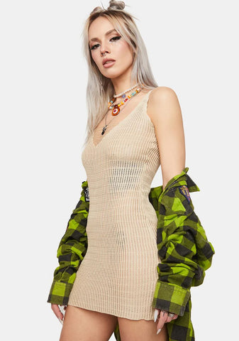 Sand Desert Queen Sheer Mini Dress