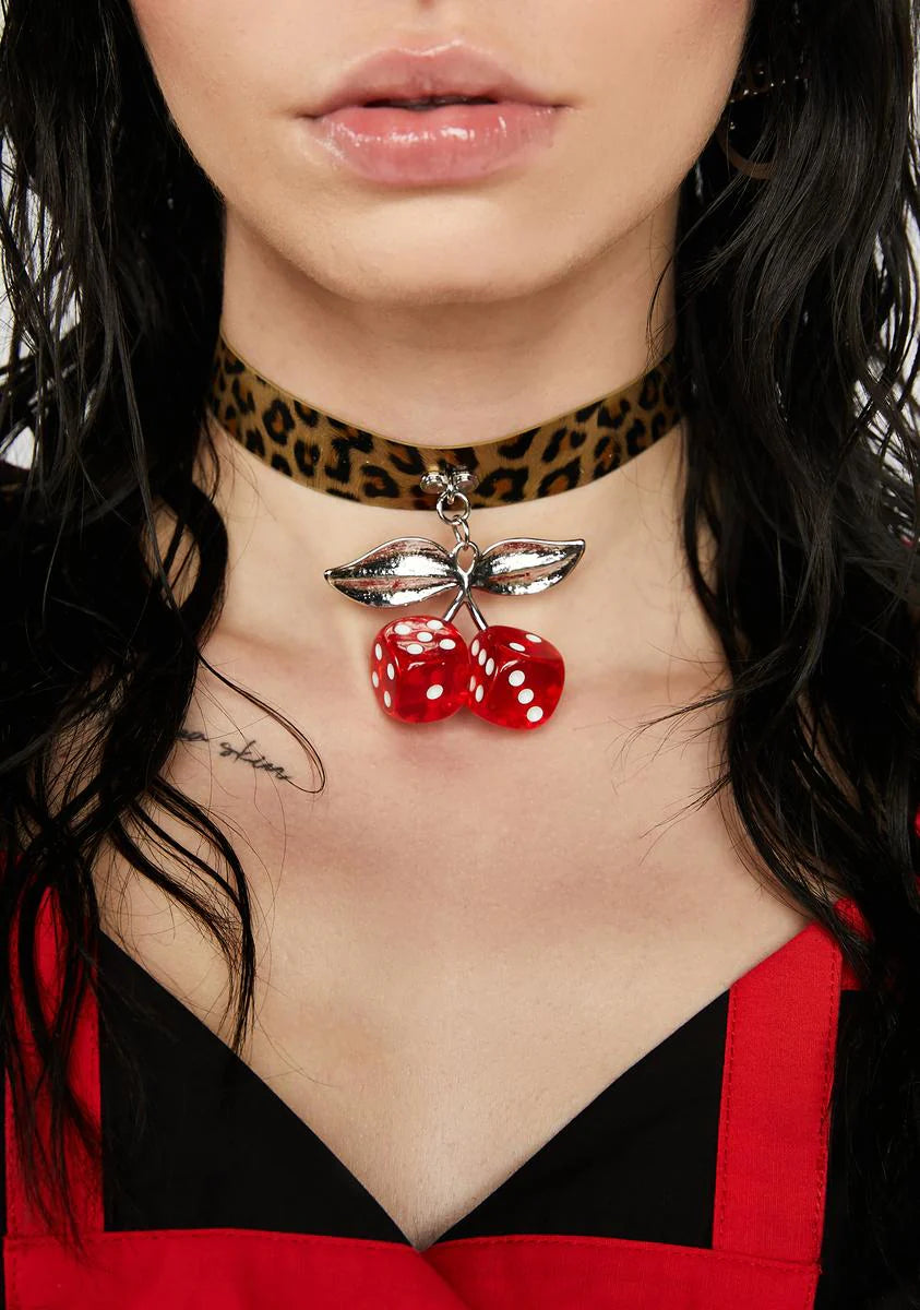 Pair-A-Dice Leopard Choker