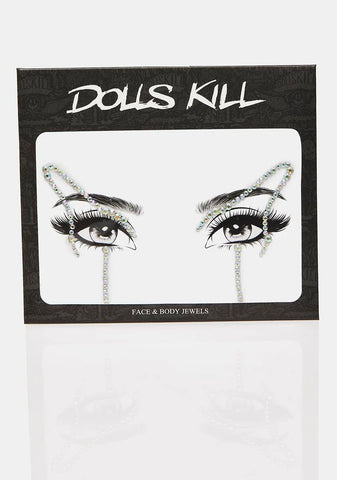 Iridescent Tear Rhinestone Face Gems