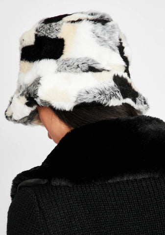 Patchwork Powder Plush Bucket Hat