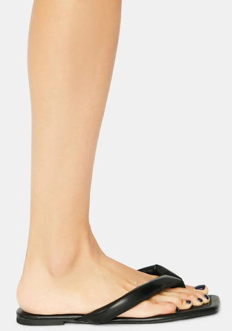 Noir Not A Flop Thing Slide Sandals