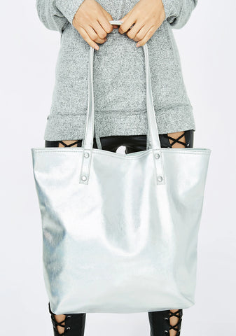 Space Odyssey Metallic Tote