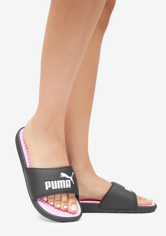 Black Pink Cool Cat Logo Slides