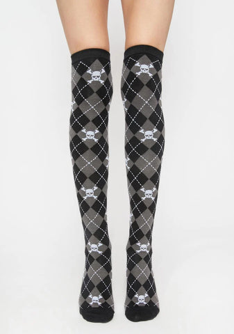 Uncharm School Argyle Thigh Highs
