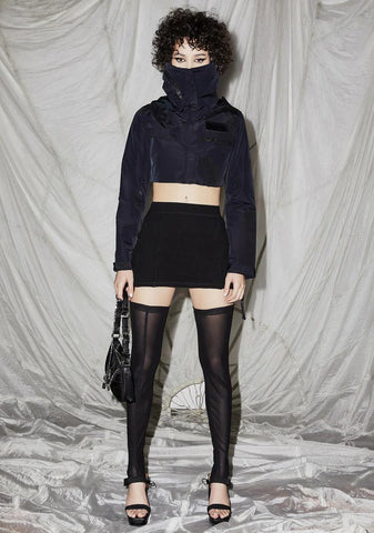 Reverb Cropped Windbreaker Hoodie