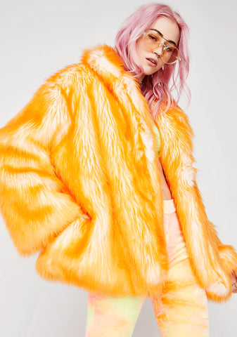 Tangerine Hip-Length Coat