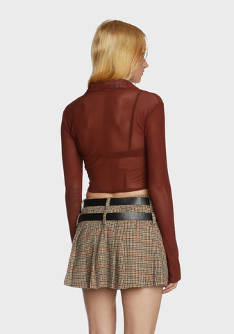 Cozy Secrets Crop Top - Red