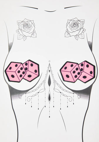 UV Reactive Pair Of Pink Dice Pasties