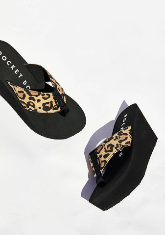 Leopard Diver Platform Sandals
