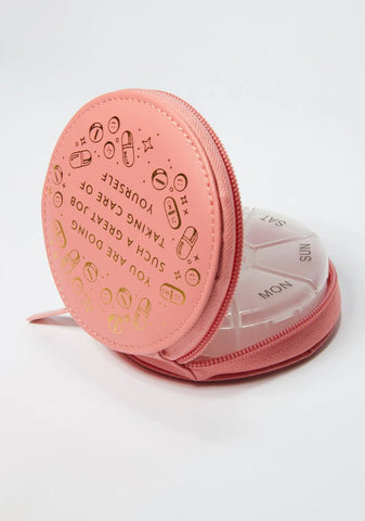 7 Day Gold Foil Pill Case
