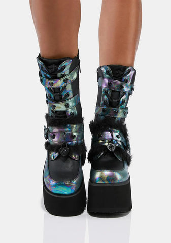 Trippy Love Platform Boots