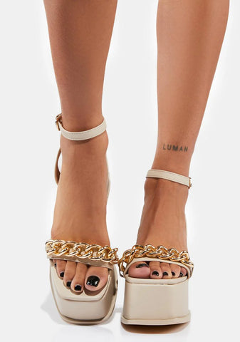 Almond You Got Served Platform Sandals