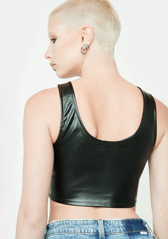 Back To Life Vegan Leather Tank Top