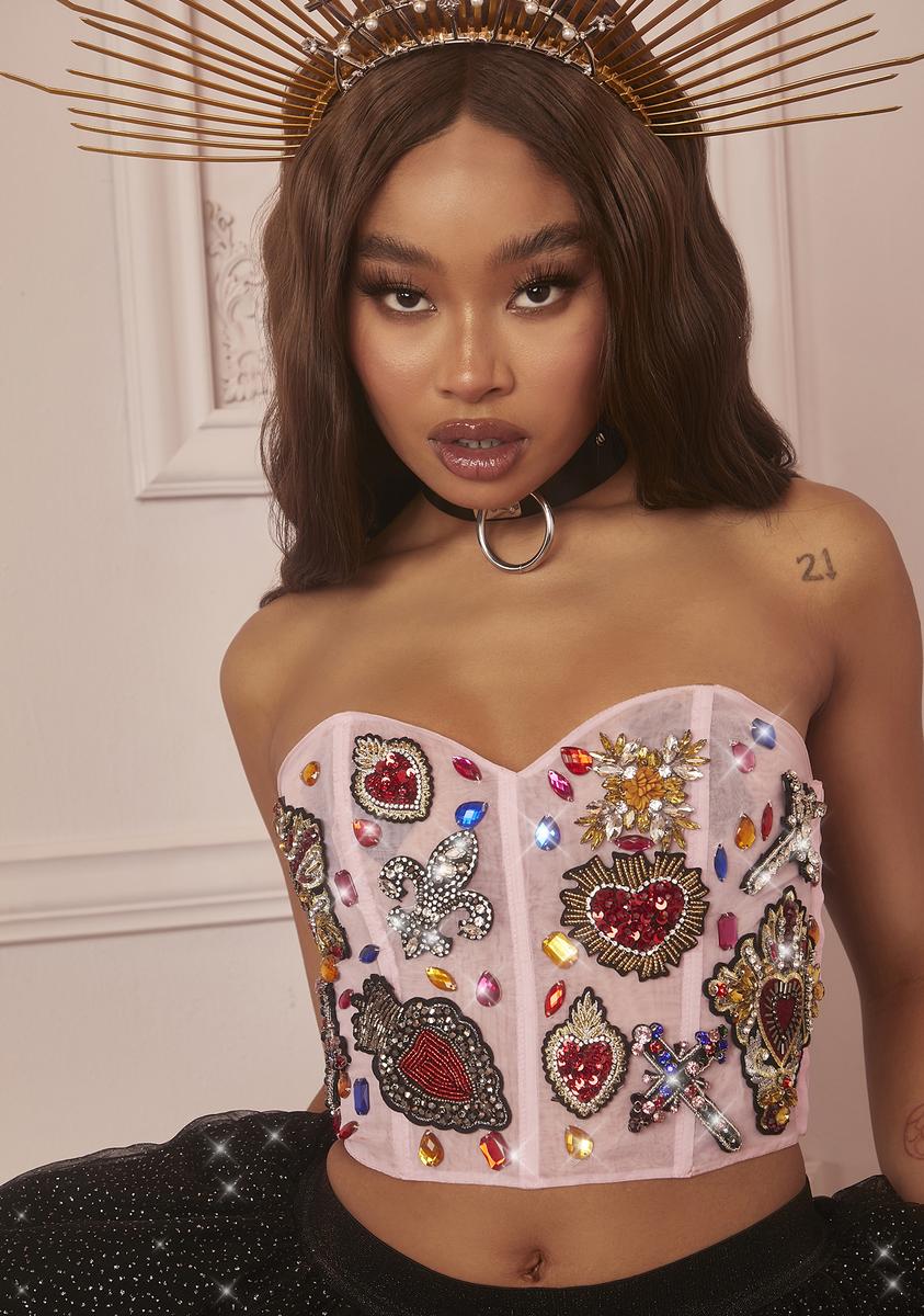 Moments Of Couture Bustier Top - Pink