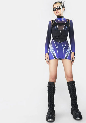 Corset Dress With Detachable Sleeves